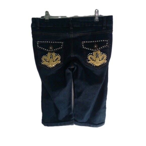 Women's Emperial Bermuda Shorts Size 7 Denim Bling Stud 28x13 Rise 8 - Picture 1 of 4